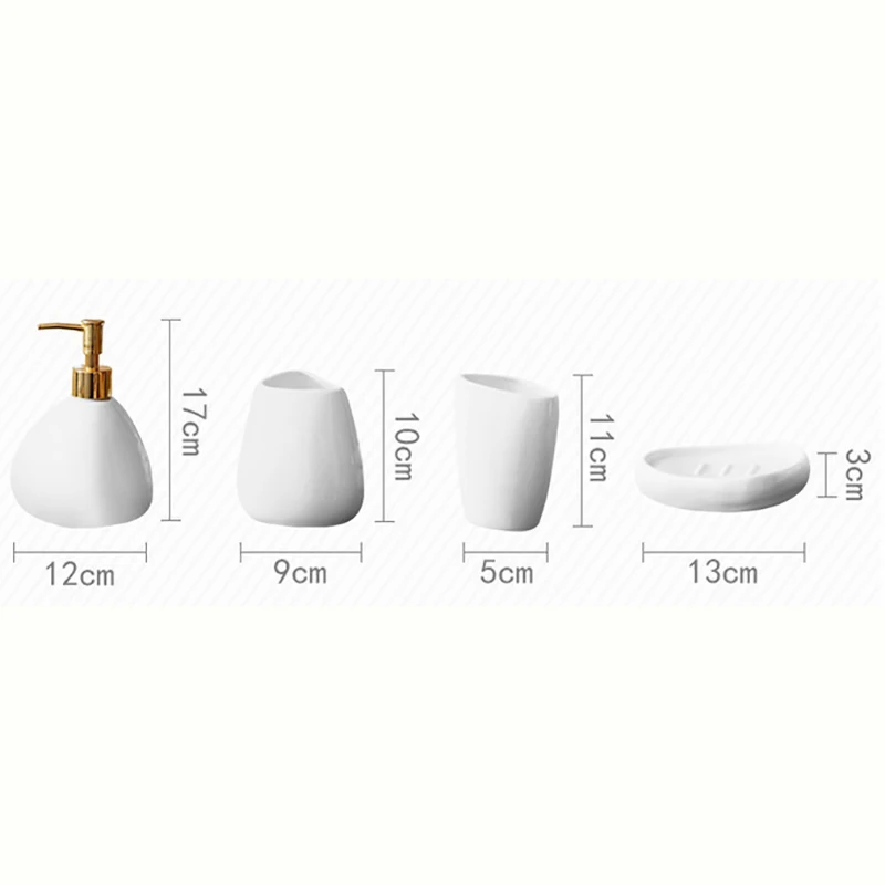 European Ceramic Bathroom Five-piece Set of Household Lotion Bottle Tooth Cup Soap Dish Set Bathroom Decoration Accessories New