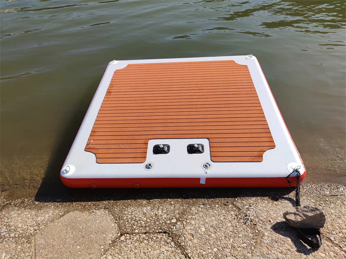 Customizable Drop Stitch Inflatable Yacht Dock Fishing Floating Jet Ski Dock Pontoon Deck Inflatable Dock Platform with EVA