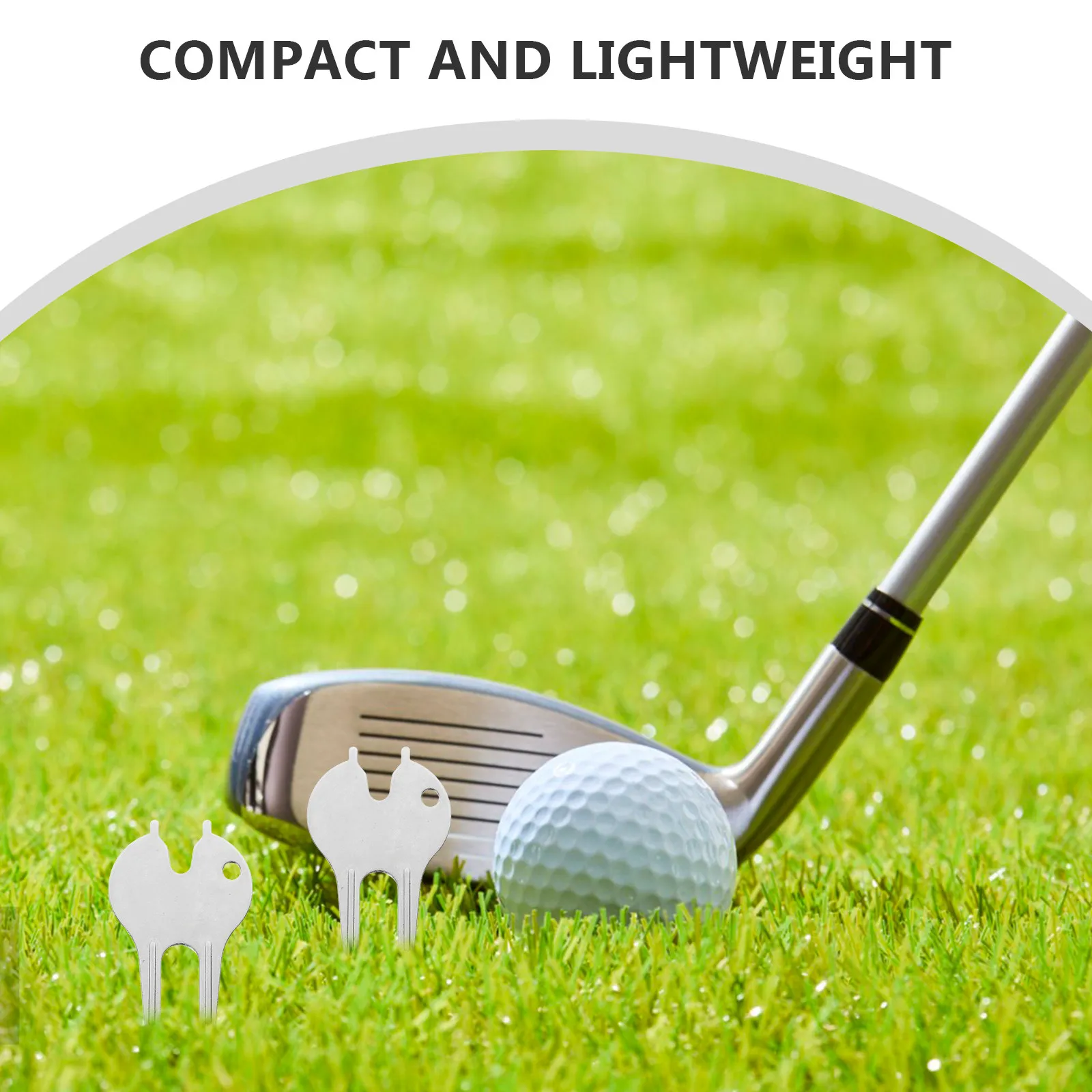 1Pair Professional Golf Divot Fork Zinc Alloy Green Repair Tool Portable Lightweight Ergonomic Handle for Pitch Mark Fixing