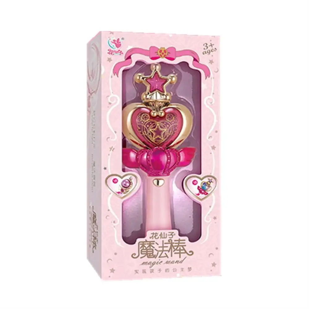 Bacchetta Magica LED per Bambine, Bacchetta da Principessa con Musica, Bacchetta Luminosa da Fata Lunare, Bastoncino Luminoso Cartoon, Accessori per Feste