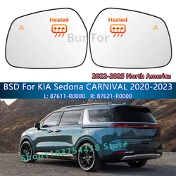 With BSD For KIA Sedona CARNIVAL 2021 2022 2023 2024 2025 Side Rearview Mirror Glass/Car Wing Mirror/87611-R0000 / 87621-R0000