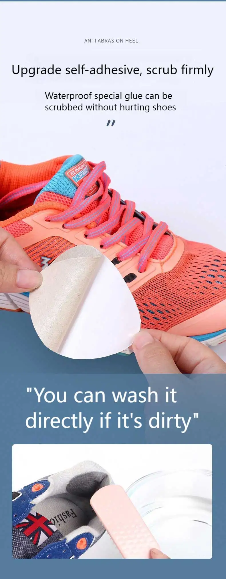 Fersenschutz-Aufkleber, Fersenschutz, Schuhflicken, Schuhreparatur-Set, Sport-Einlegesohlen, Sneaker-Klebeaufkleber, Schuhreparatur, Fußpflege – Detail 1