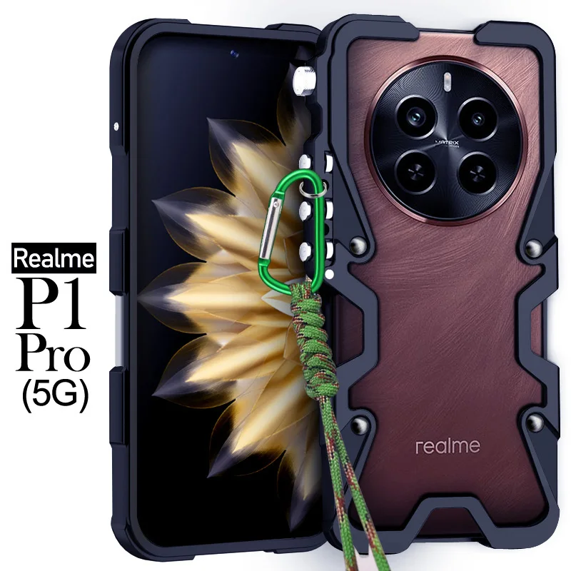 

Armor Screw Metal Bumper Aluminum Frame Case Shockproof Cover For Oppo Realme P1 5G , Realme P1 Pro 5G , Narzo 70 Pro