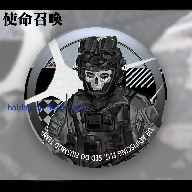 أنيمي نداء الواجب المحمول شبح كيغان كونيغ تأثيري طوق بروش الملابس شارة ظهره دبابيس مزدوجة فلاش زر هدية عيد ميلاد