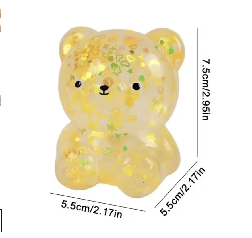 Squeeze cute bear colored glitter toy fun adult anxiety release soft pressure through balloon party pressure release child gift