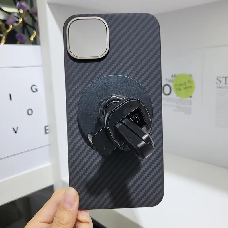 

For iPhone 15 Pro max Case Real Carbon Thin Matte Aramid Fiber Hard Cover For iPhone 15 Pro Case Magnetic wireless charging
