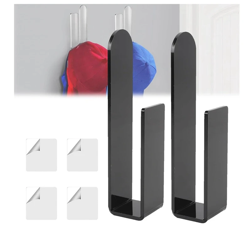 2PCS Acrylic Wall Mounted Hat Hook, Baseball Hat Organizer, Multi-Purpose Hat Holder, For Baseball Cap, Hat Hangers