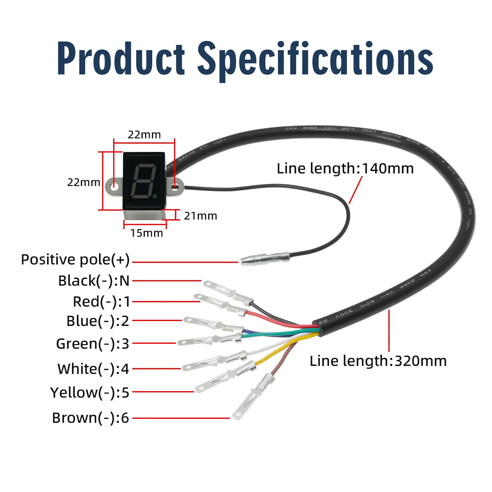 Super 6 Speed Display Universal Motorcycle Digital Gear Indicator Blue LED Light Neutral Gear Display Shift Lever Gear Indicator