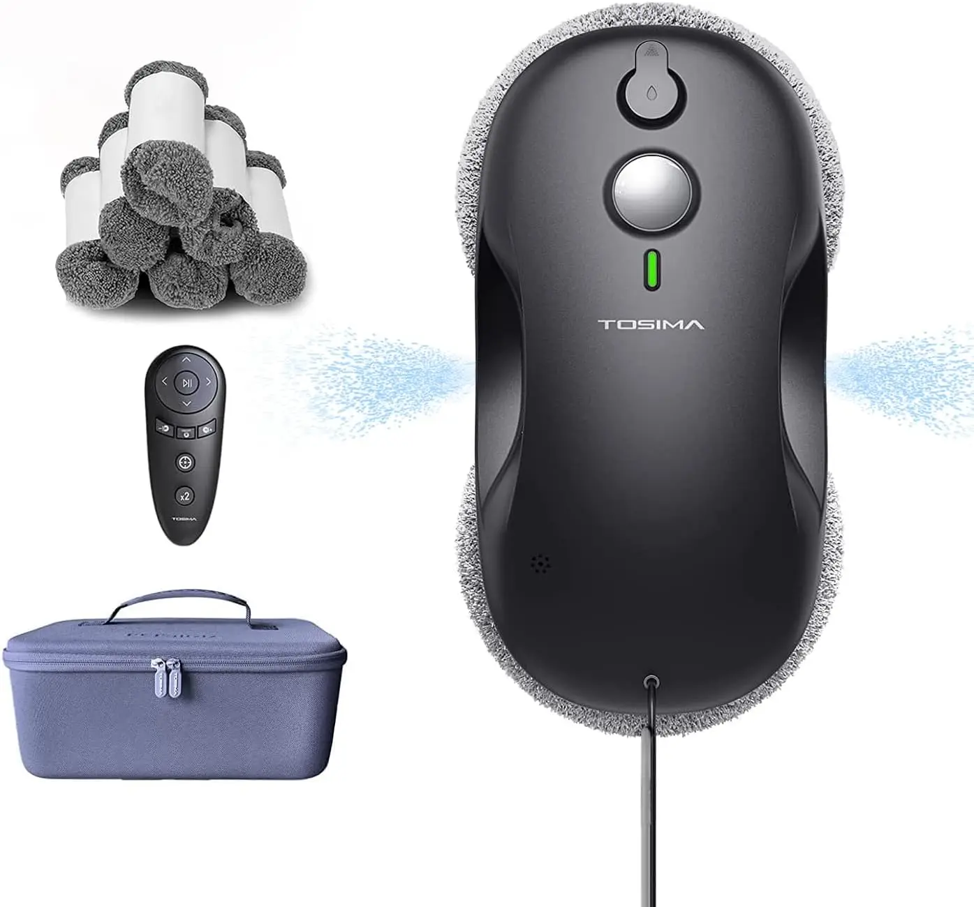 Smart Window Cleaning Robot with Auto-Spray, Triple Safety, Remote Control for Smooth Surfaces