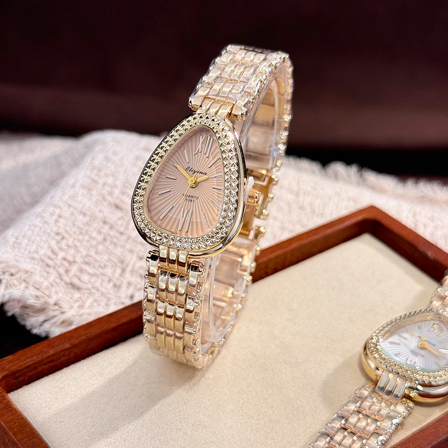 Luxurious Vintage Women's Watch Elegant Personalized Design Middle-Aged Chain Snake-Shaped Dial Cross-Border Timepiece