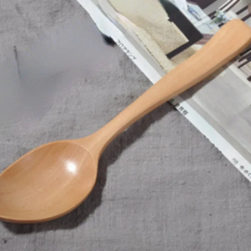 Retro Wooden Spoon Kitchen Cookware Tool Soup Tea Spoon Dining Kitchen Wooden Spoon