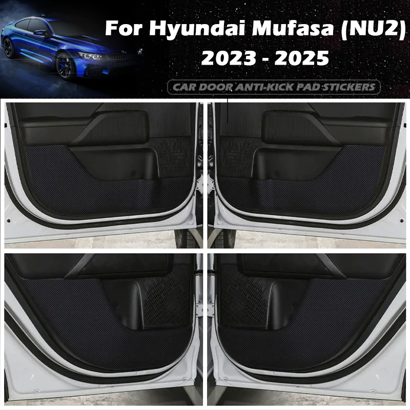 

5 PCS For Hyundai Mufasa NU2 2023-2025 Car Door Anti Kick Pad Leather Sticker Glove Box Film Protector Carbon Trim Accessories