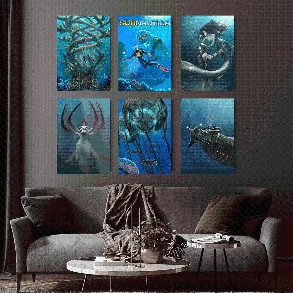 S-subnauticas game Poster Home Office study Wall Bedroom Living Room Kitchen Decoration Painting