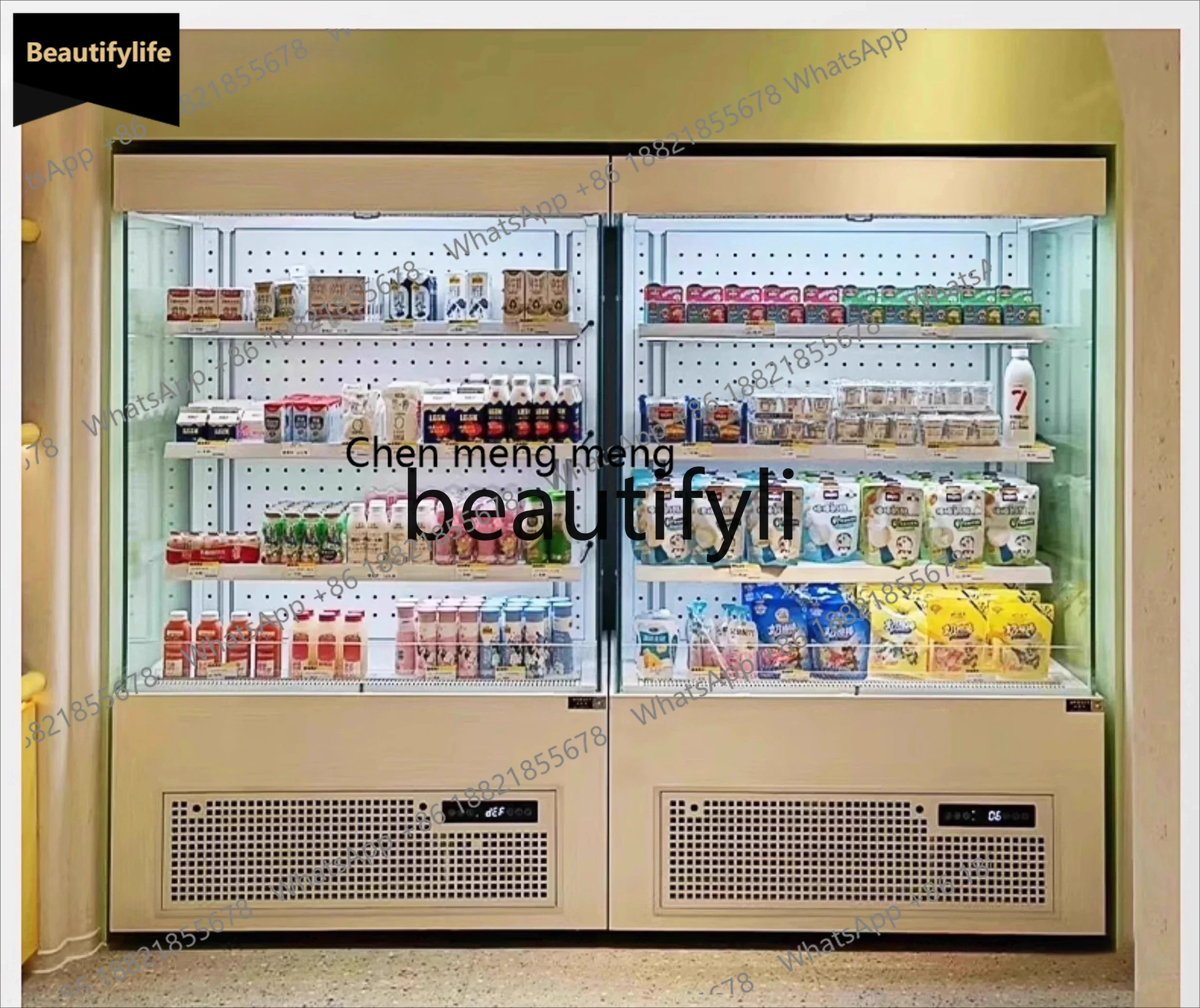 

A56 Supermarket open yogurt cake beverage refrigerated display cabinet vertical low temperature preservation