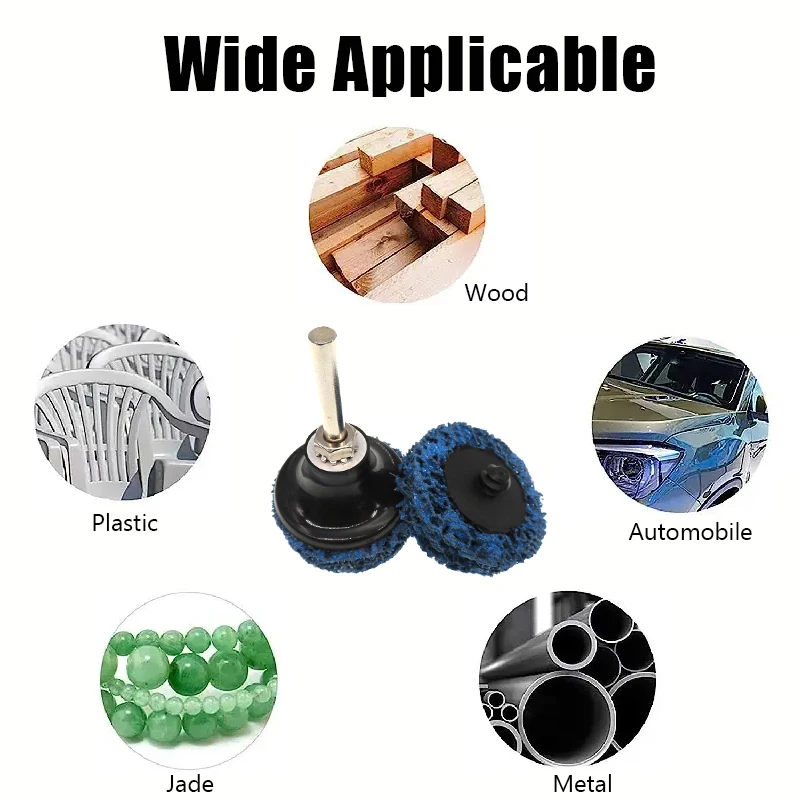 6/9/18pcs diamante azul de 2 polegadas com 1 biela disco de moagem de diamante azul almofada de polimento de roda de polimento de diamante azul