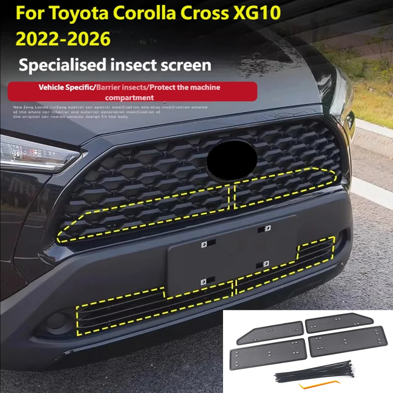 

For Toyota Corolla Cross XG10 2022-2025 Front Grille Insect Screen Air Conditioner Water Tank Protection Guard Grille Accessorie