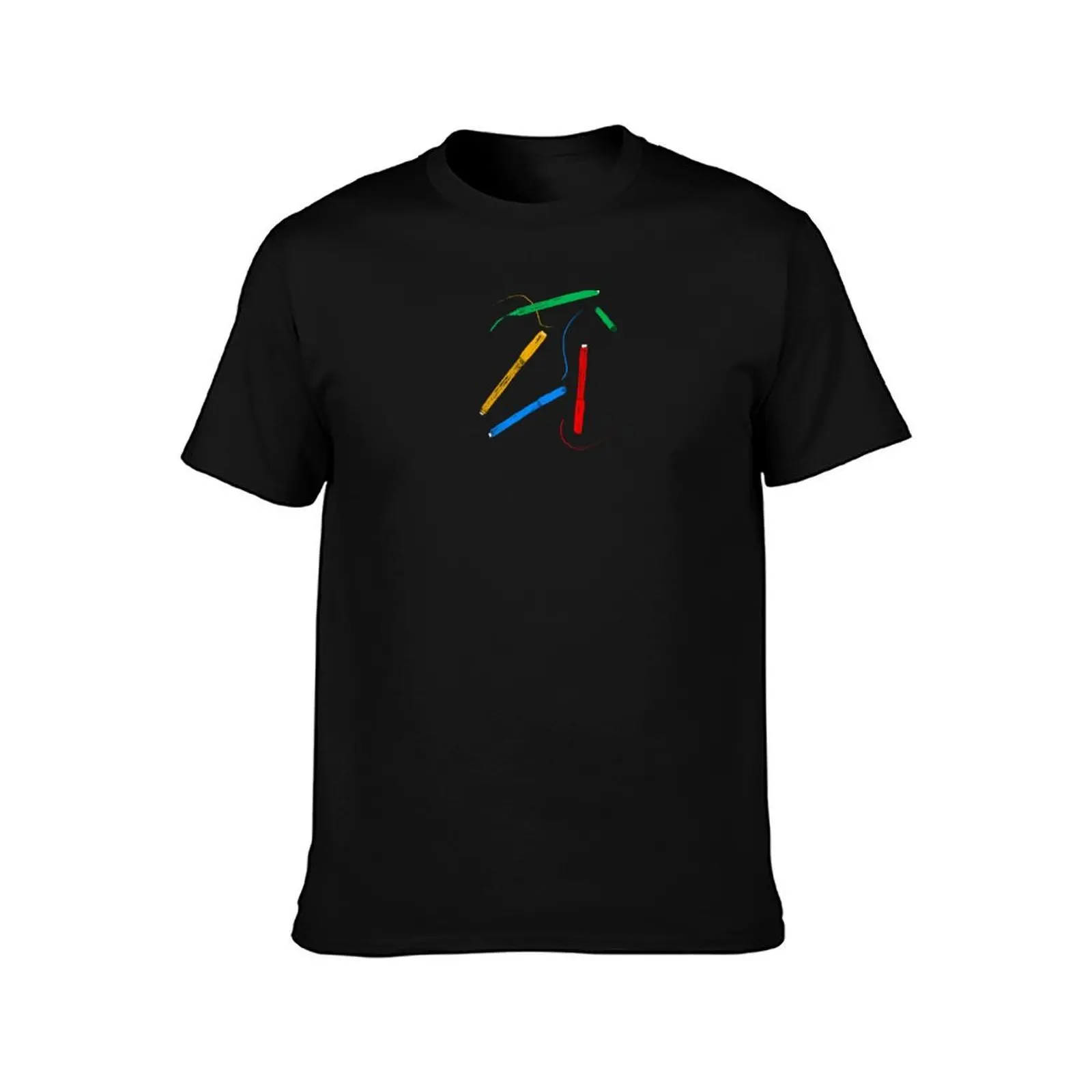 multicolored markers drawing lines T-Shirt Big and Tall Basic Tee Shirt T-Shirt