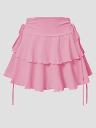 New Solid Color Skirt Women Summer Fashion Outdoor Versatile High Waist Slim Fit Elastic Waist Short Skirt Goods In Stock