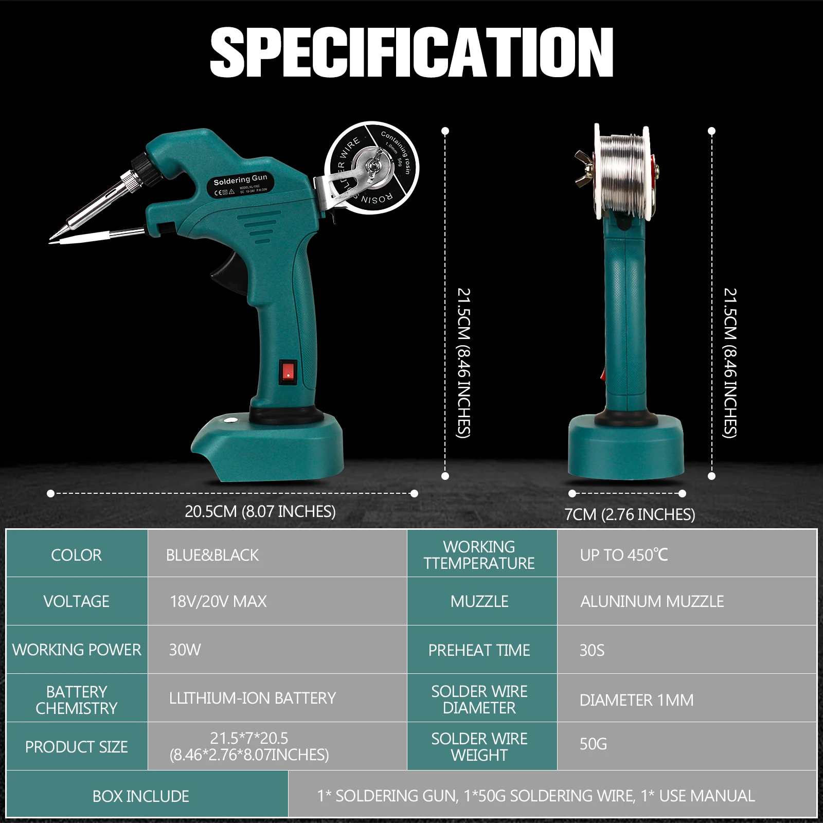 Cordless Soldering Iron Kit for Makita 18V Battery Welding Automatic Feed with Solder Wire & Soldering Iron Tips (No Battery)