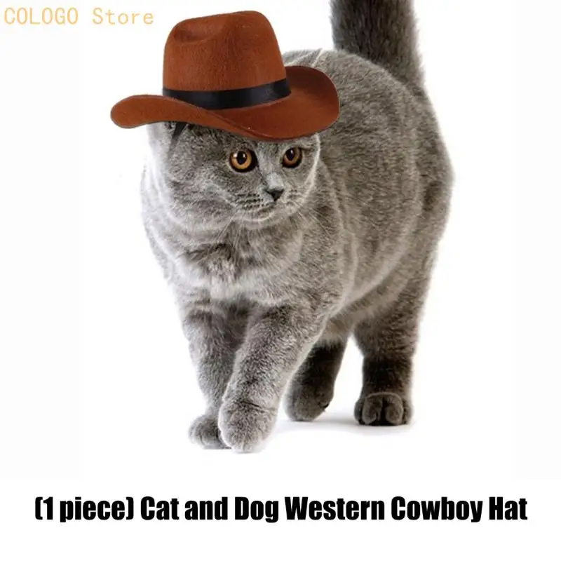 

Western Denims Hat for Dog and Cats Nonwoven Comfortable Breathable Easyly to Clean Regulable Straps Secure for Pet D0LD