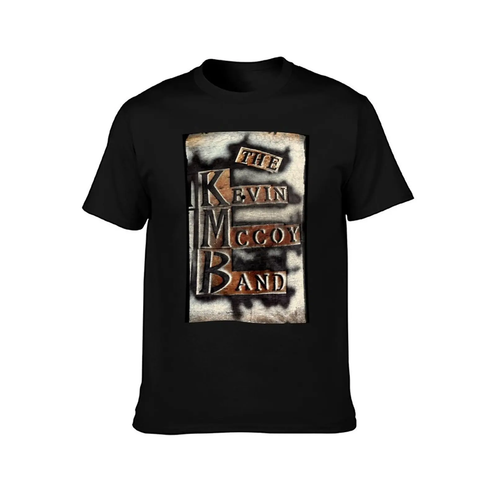 Kevin McCoy Band Rustic Stenciled Logo T-Shirt Regular Fit Plain Tee Shirt T-Shirt