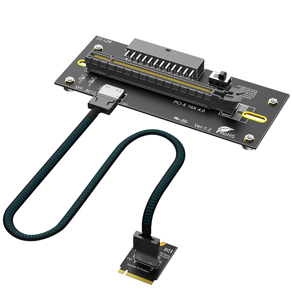 M.2 NVMe zu OCuLink PCIe 4.0 Adapter-Kit, für externe Grafikkarten EGPU & Mini-PC, inklusive Stromkabeln 24+6PIN – Detail 16