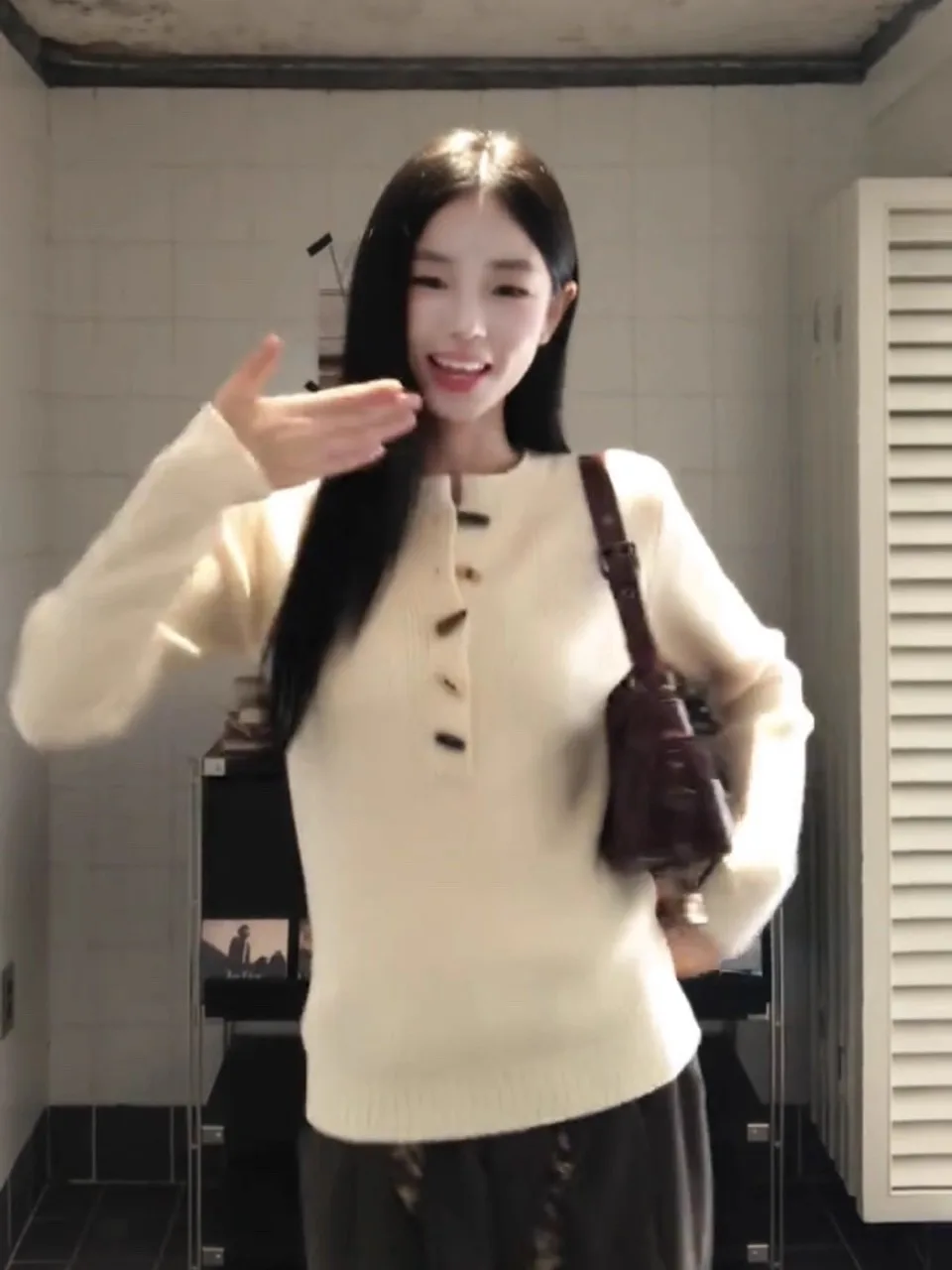 

Korean Sle Slim Fit Knitwear Women's Base Layer Henry Collar Sweater Autumn Winter Long Sve Turtlene Casual Top