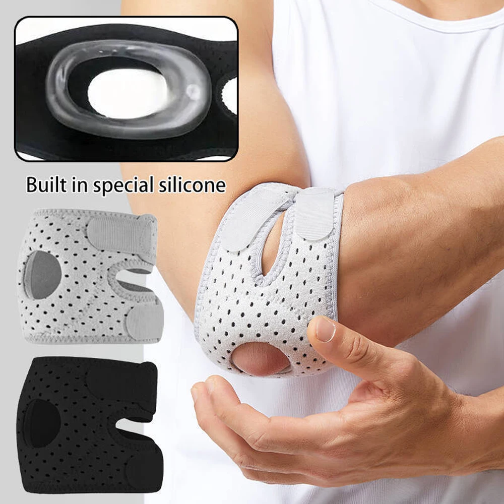 1PCS Sports Adjustable Elbow Brace for Tendonitis, Bursitis, Sprains, Strains, Sports Injury Recovery, Arthritis