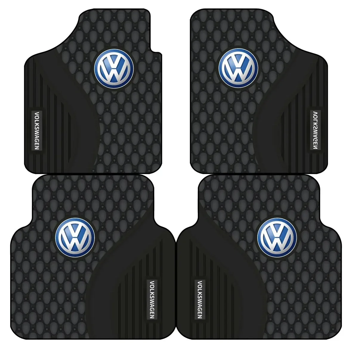 Ventilschaftkappen Auto-Fußmatten Auto-Fußpolster-Schutz Teppich Vorder- und Rückmatten für Volkswagen VW GTI Rline R Golf Polo Passa
