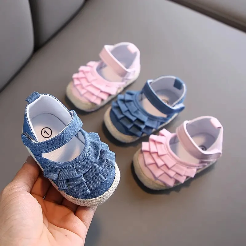 New Baby Girl Shoes Cute Flower Toddler Soft Cloth Sole Anti-slip First Walkers Infant Newborn Baby Princess Shoes 0-18Months