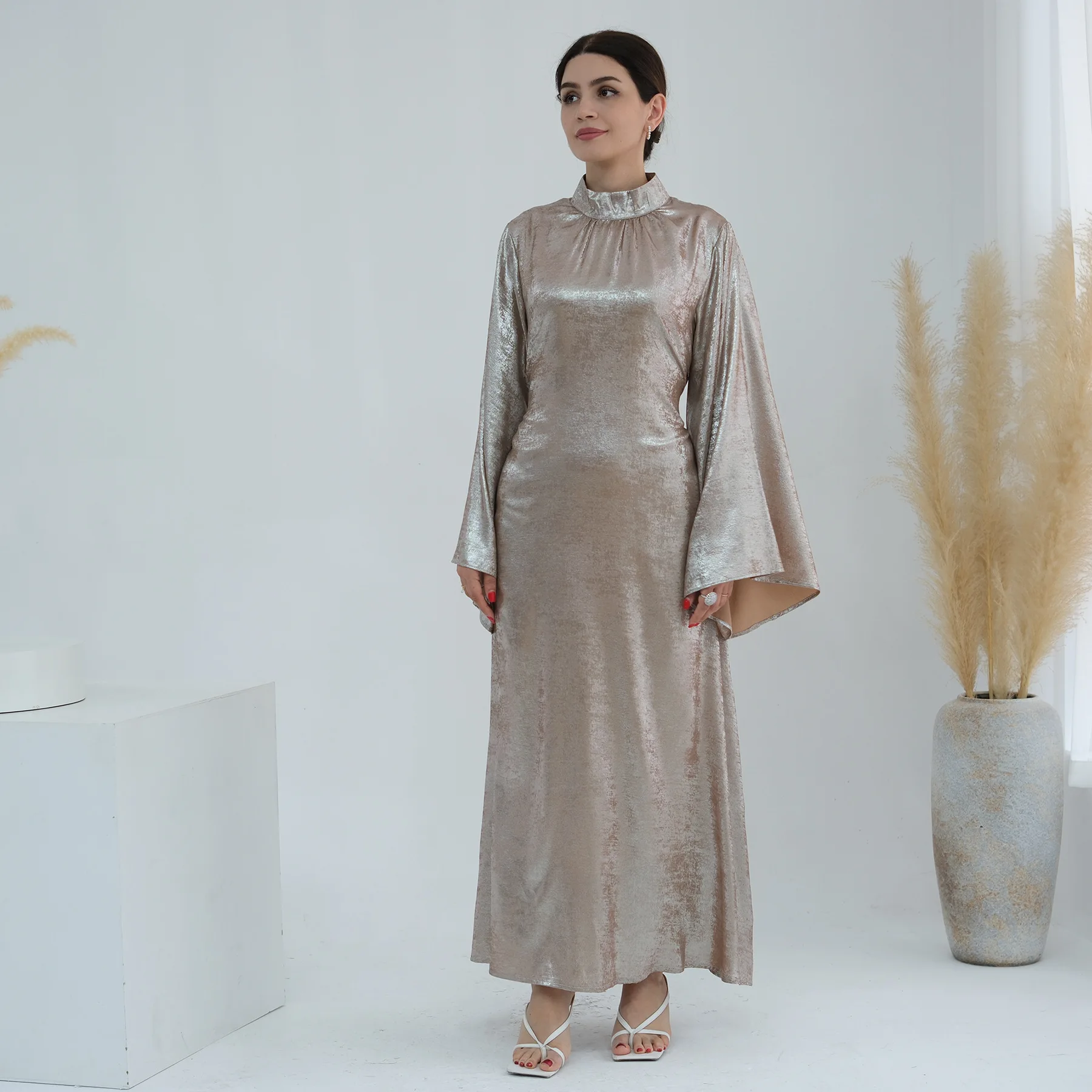 Ramadan Eid Shiny Batwing Party Abaya Dubai Luxury Muslim Dress Abayas Kaftan Femme Musulmane Djellaba Caftan Islamic Clothing