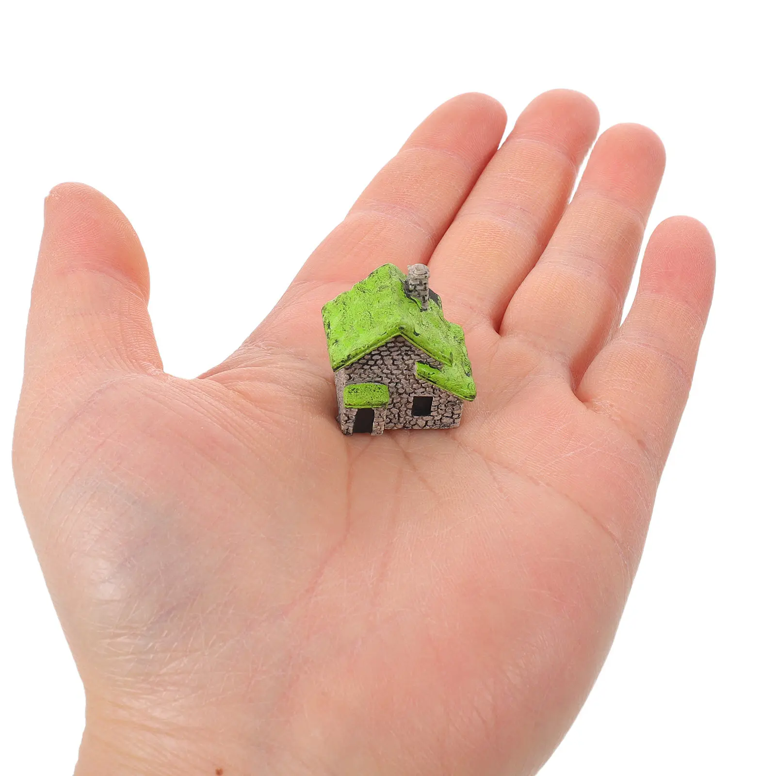 18Pcs Mini Resin Garden Houses Small Cottage Village Hut Micro Landscape Bonsai Decoration Accessories Bonsai Decoration