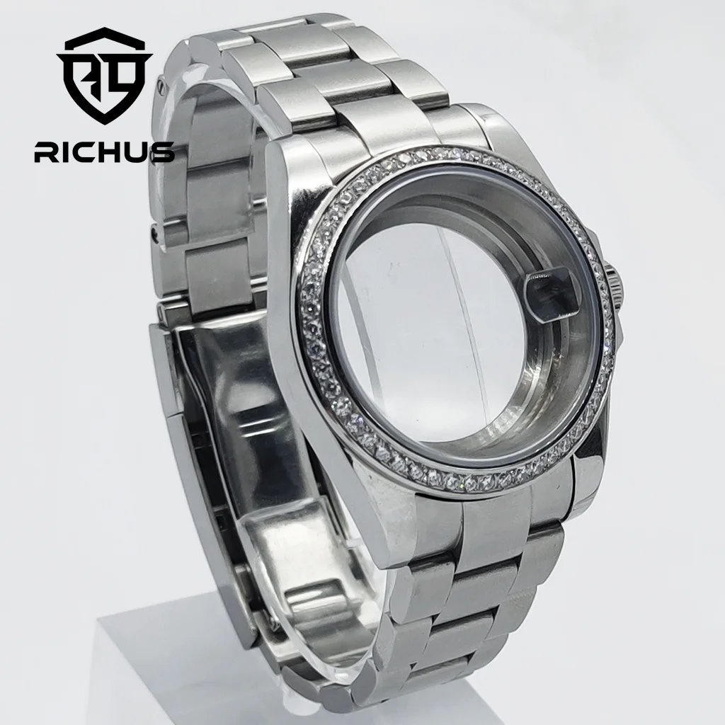 ريتشوس NH35 الفضة حالة 36/39 مللي متر ساعة تناسب NH34 NH35 NH36 ETA2824 PT5000 ساعة يد تعمل بالحركة اكسسوارات #2