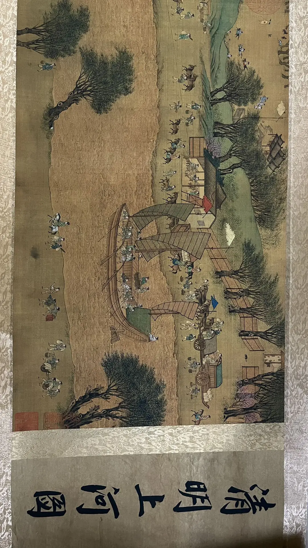 China Living Room Decorative Painting Mural (Riverside Scene at Qingming Festival in Chou Ying, Ming Dynasty)