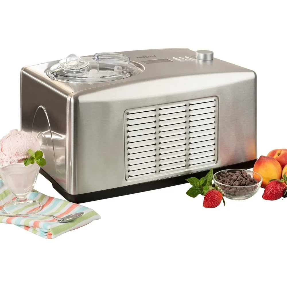 

Total Chef 2-in-1 Automatic Ice Cream Maker and Yogurt Maker LCD Display 1.6 qt Built-In Compressor Fresh Homemade Frozen