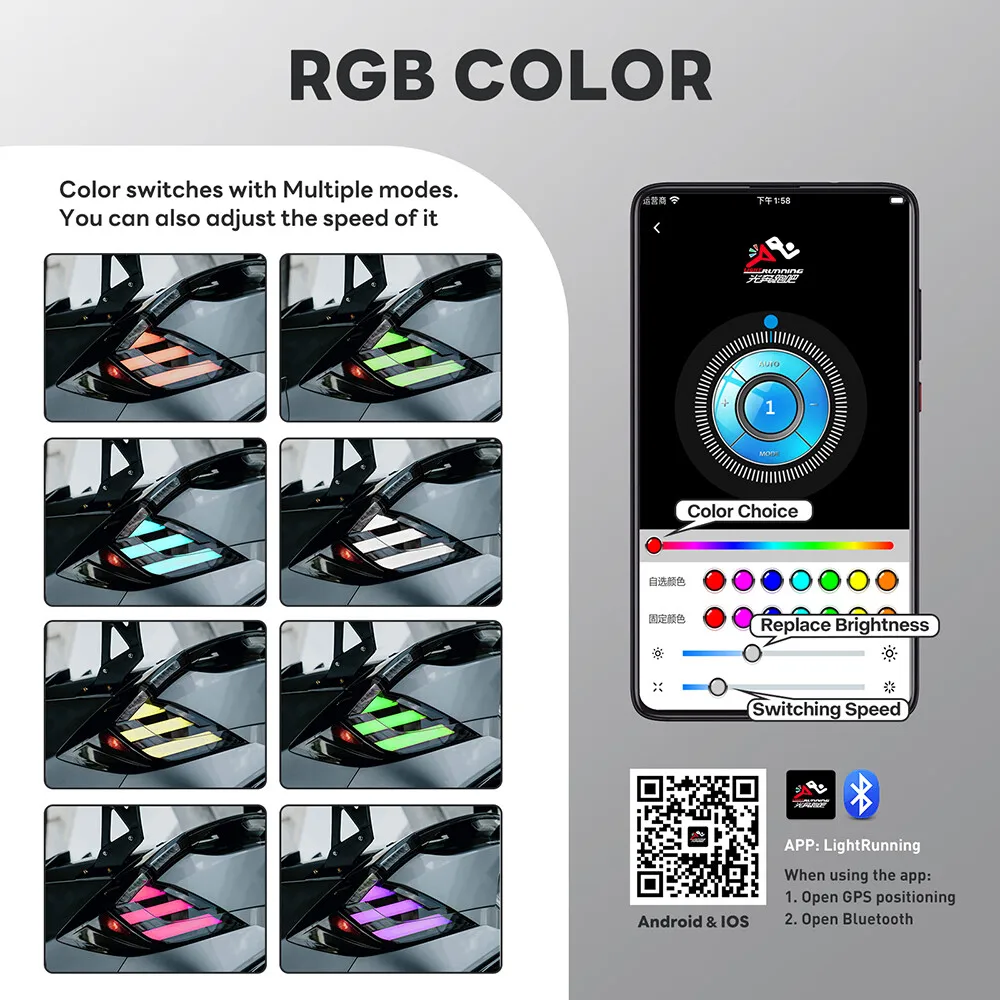 2 قطعة LH + RH RGB LED أضواء خلفية الجمعية لهوندا سيفيك 10th الجنرال هاتشباك 2016-2021 بدوره إشارة الجذع لمبة خلفية #5