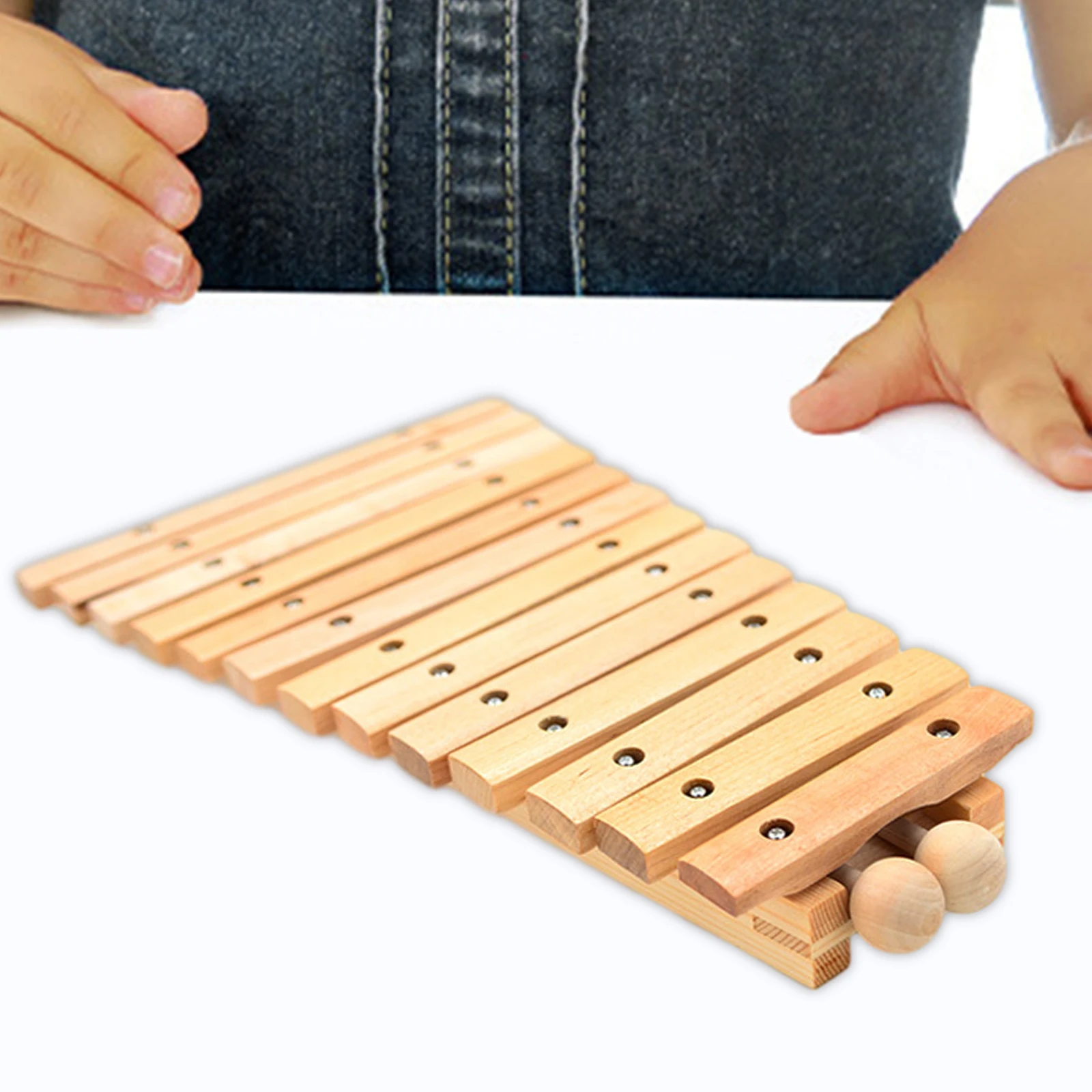 

13 Note Wood Xylophone Portable Coordination Enlightenment Montessori for Music Lessons Concert Event School Orchestras Outside