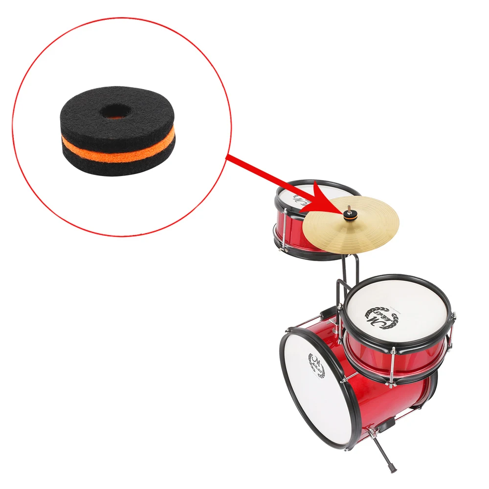 10 pz Drum Kit piatti feltro Pad percussione accessori per strumenti musicali fette di tamburo Stand rondella Pad protezione piatti