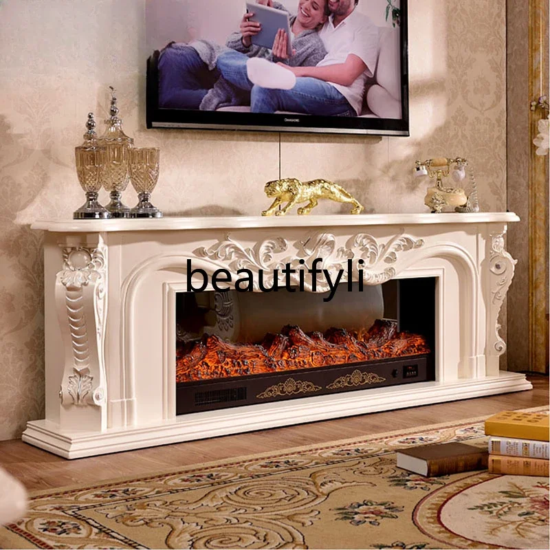 

C2 meters European fireplace decorative cabinet American solid wood fireplace TV cabinet