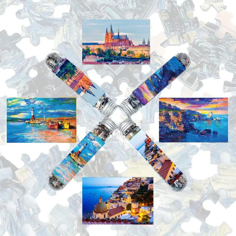 600pcs Mini Puzzles Adult Challenge 10 * 15cm Waterfront City Series Puzzles