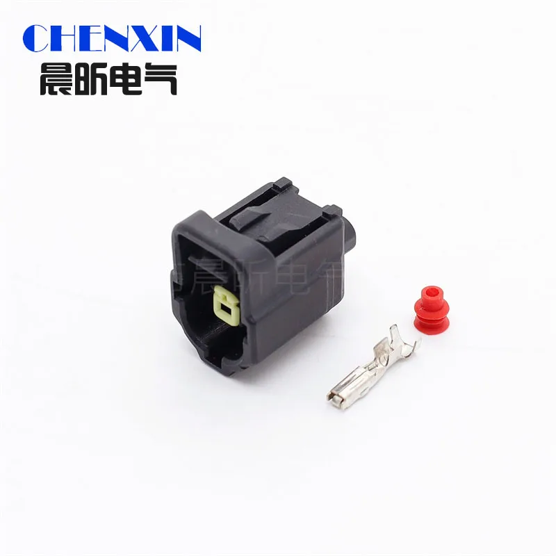 

1 комплект, 1-контактный гнездовой разъем серии 1,8, автомобильный разъем жгута проводов с клеммой и резиновым водонепроницаемым уплотнением 184042-1