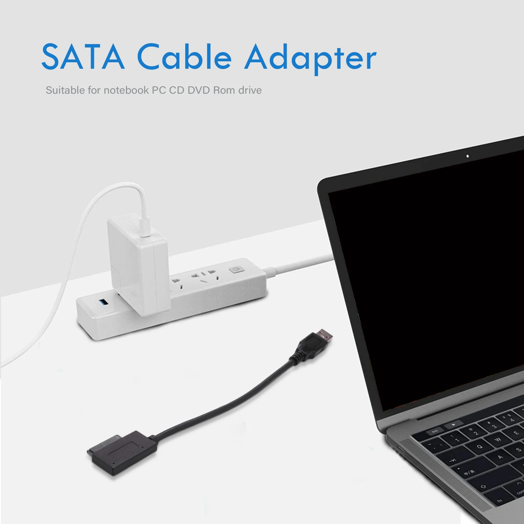 USB 3.0 To 7+6 13Pin Slimline SATA Laptop CD/DVD ROM Optical Drive Adapter Cable-AEF7