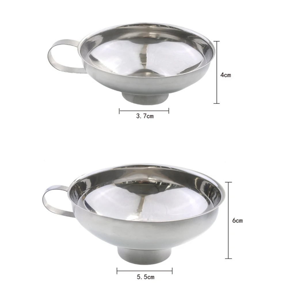 AC23-4 Pcs Set Funnel For Wide And Regular Jars Useful Stainless Steel Wide Mouth Canning Funnel Large Mouth Funnels