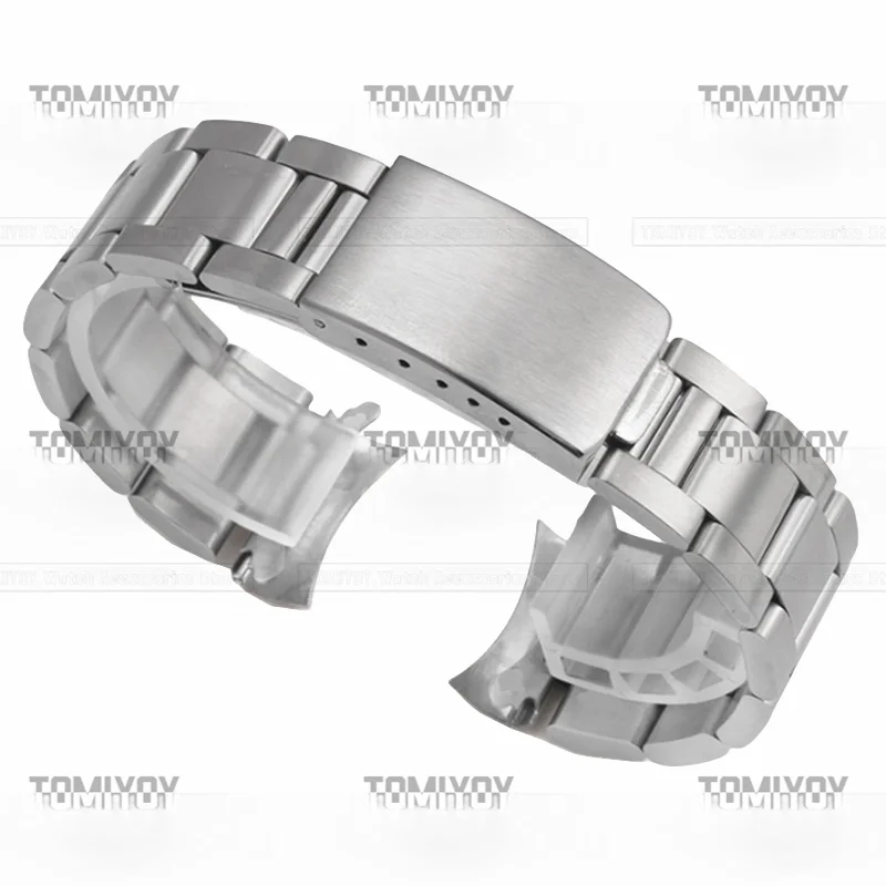 13มม. 17มม. 18มม. 19มม. 20มม. 21มม. ปลายโค้งสีทองพร้อมหัวเข็มขัดพับเต่าหลังสายสแตนเลสเหมาะสำหรับ Rolex Datejust