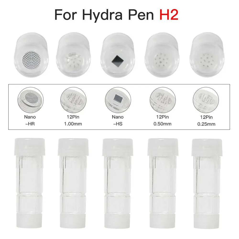 50 Pcs Hydrapen Micro Original Hydra Pen H2 12 Pins Tips Nano Cartridge Hyaluronic Acid Micro Replacement