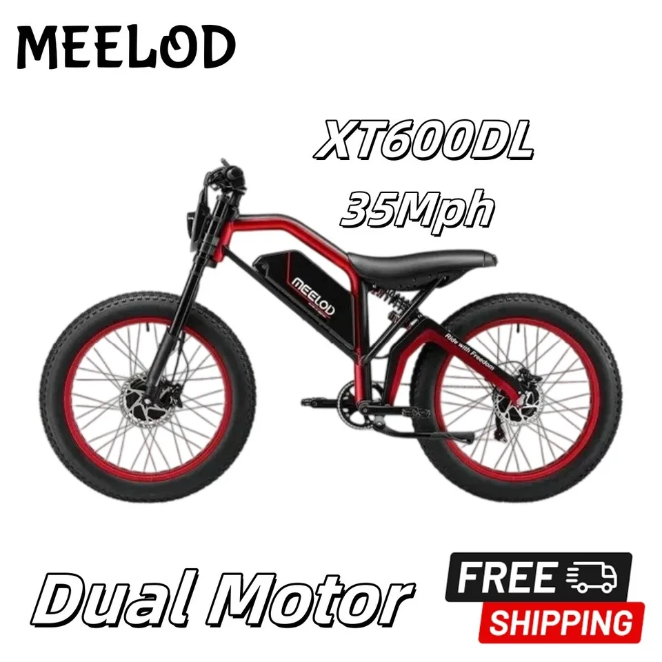 Dual Motor Electric Bike Peak 2400W Mountain Bike 52V 25Ah 35mph 100Mile