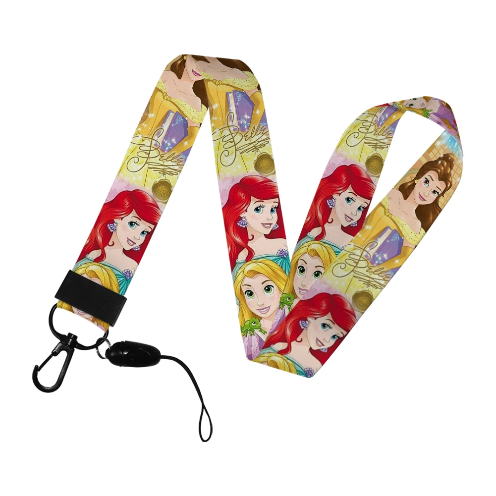 

Work Card Holder Work Disney Mix Princess Name Badge Holder with Keychains Student Id Card Lanyard Holder Accessories