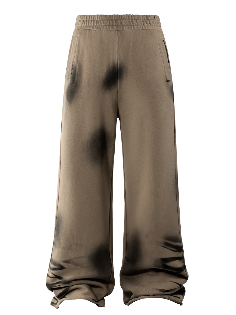 American High Street Fashion Trend Loose Casual Pants Handsome Men Youth Popular Retro Distressed Gradient Loose Long Pants