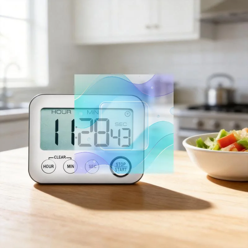 Digital Kitchen Timer Large LCD Display Precise Countdown Loud Alarm Magnetic Back for Home Cooking Baking Study Use