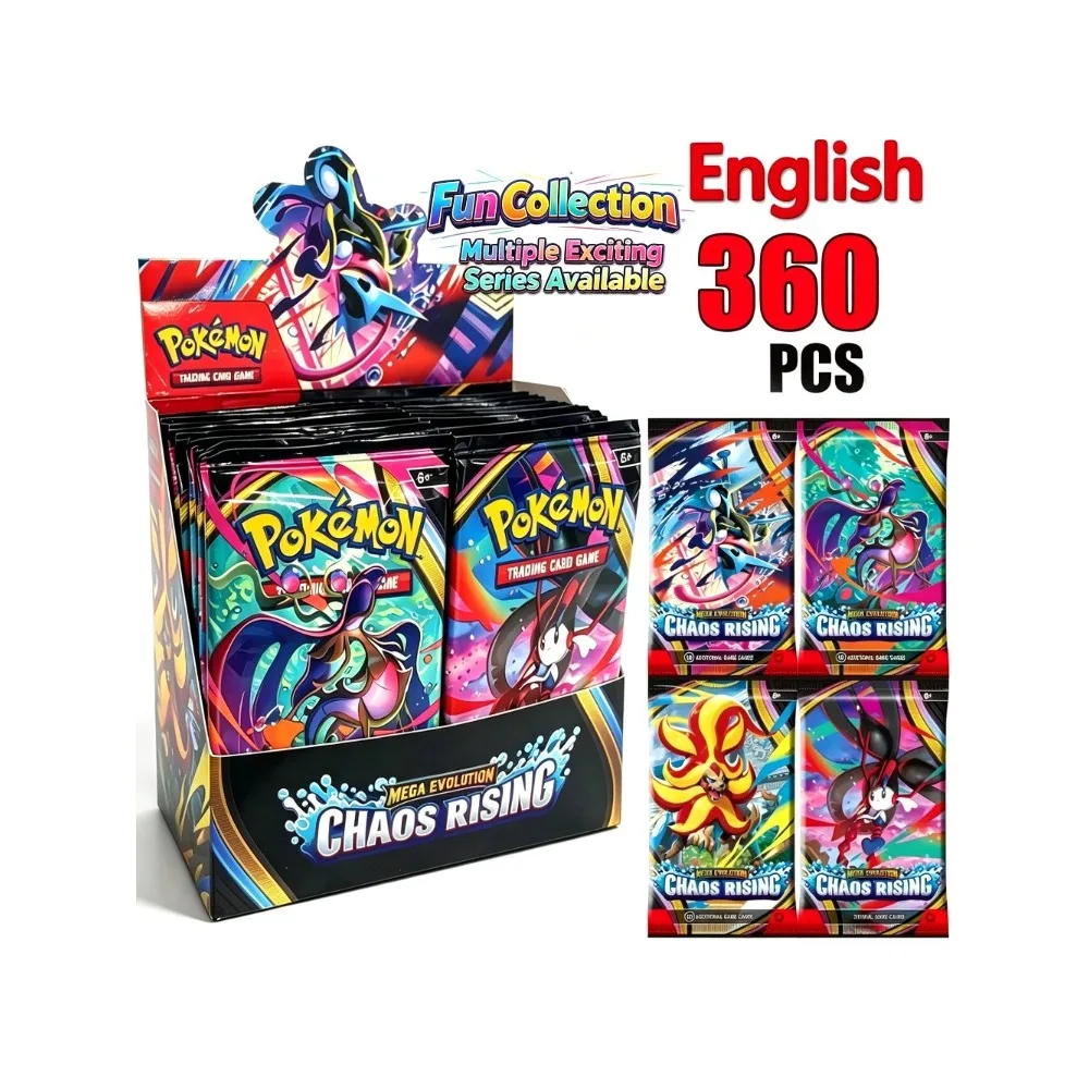 360 Pcs TCG Sealed Booster Box 10 Cards/Pack Mega Evolution Phantasmal Flames Rare Holo English Great Gift for Kids Fans